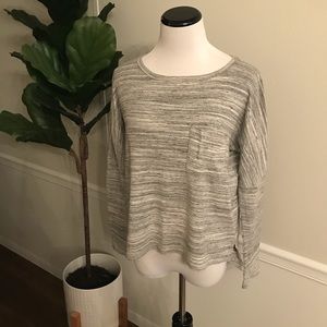 Athleta Boyfriend Cut Heathered Grey Long Sleeve